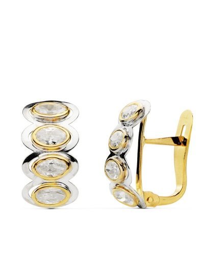 18K PENDIENTES PIEDRAS OVAL...