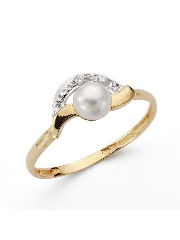 18K SORTIJA COMUNION BICOLOR PERLAY...