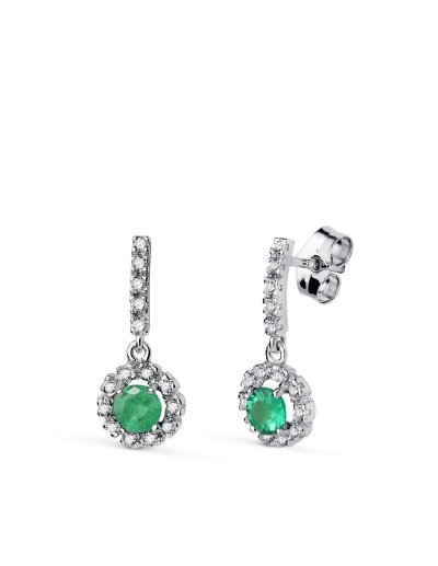 18K PENDIENTES ORO BLANCO...