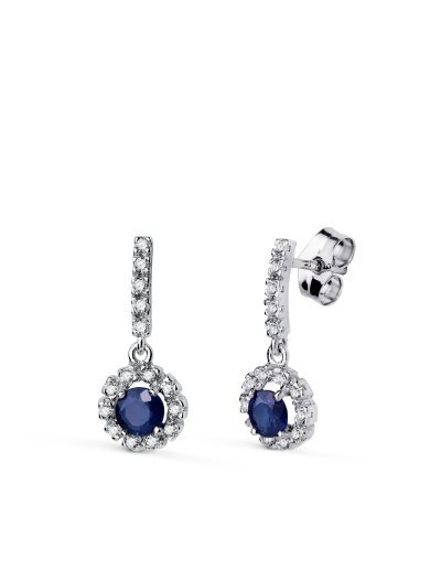 18K PENDIENTES ORO BLANCO...