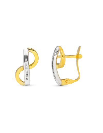 18K PENDIENTES ORO BICOLOR...