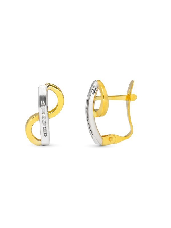 18K PENDIENTES ORO BICOLOR COMUNION...