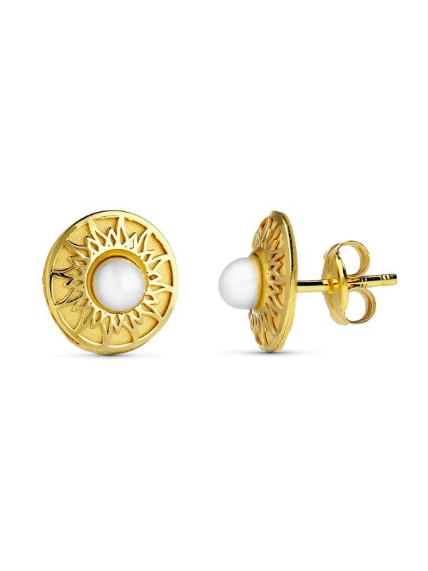18K PENDIENTES ORO AMARILLO REDONDOS...