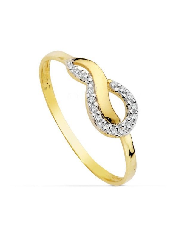 18K SORTIJA COMUNION BICOLOR CIRCONITAS