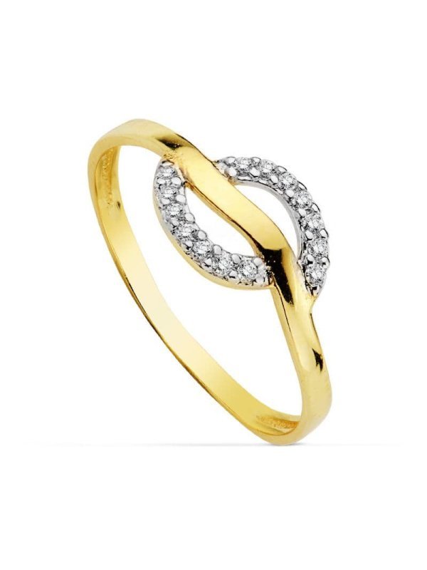 18K SORTIJA COMUNION BICOLOR CIRCONITAS