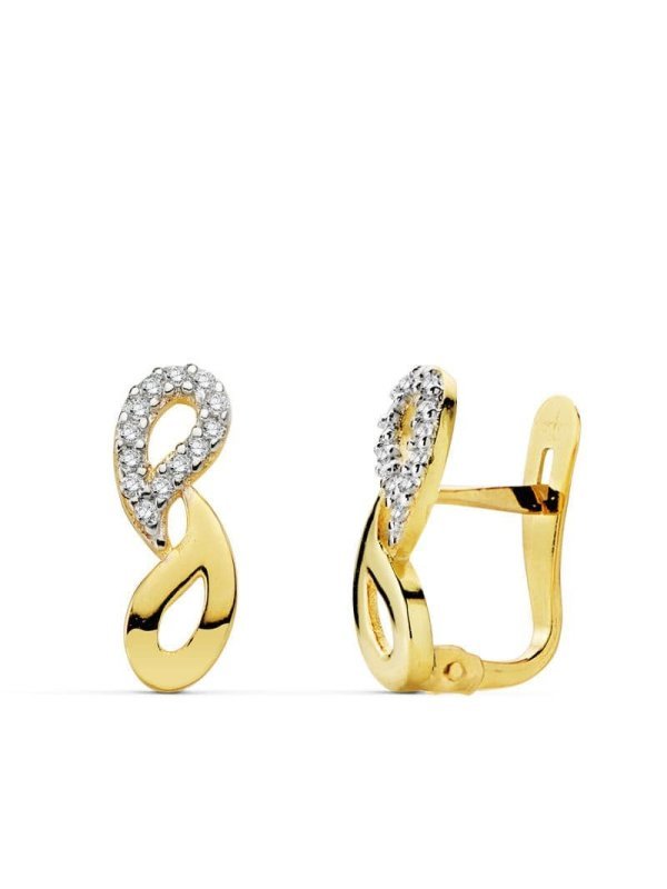 18K PENDIENTES CIRCONITAS BICOLOR...