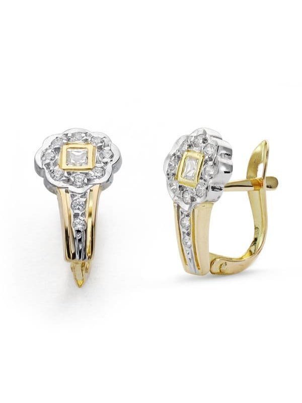18K PENDIENTES COMUNION BICOLOR...