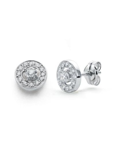 18K PENDIENTES ORO BLANCO...