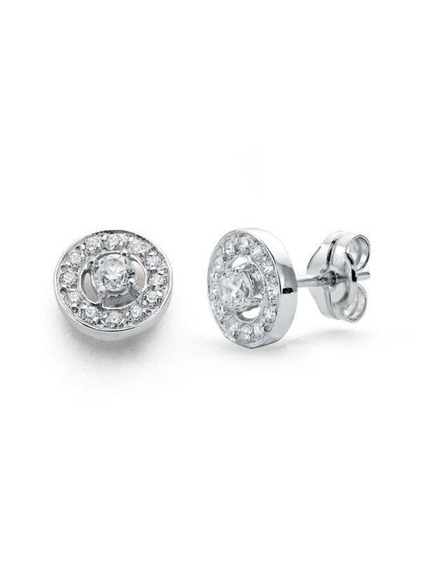 18K PENDIENTES ORO BLANCO CIRCONITAS...