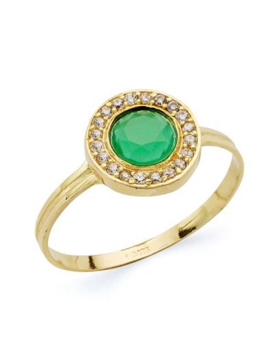 18K SORTIJA PIEDRA VERDE 9...