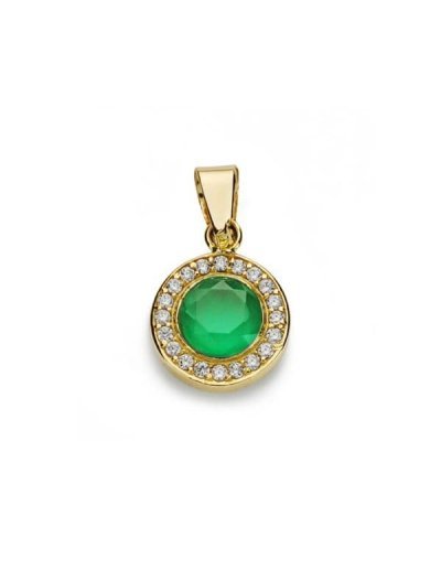 18K COLGANTE PIEDRA VERDE...