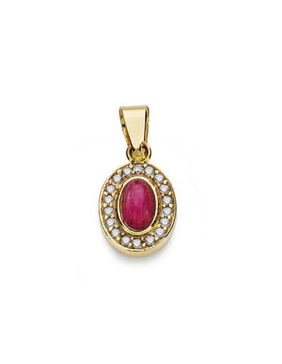 18K COLGANTE PIEDRA ROJA...