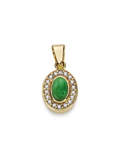 18K COLGANTE PIEDRA VERDE...