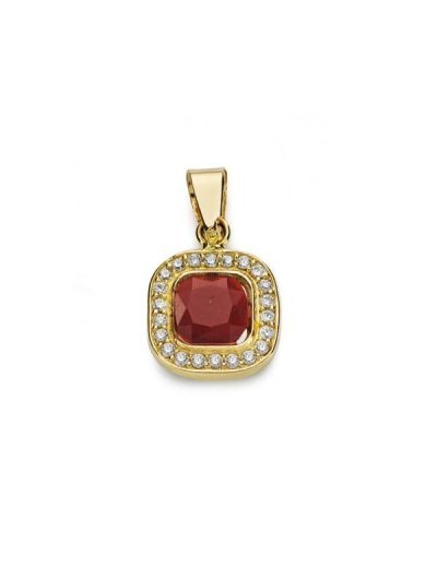 18K COLGANTE PIEDRA ROJA Y...
