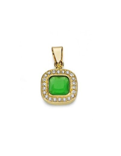 18K COLGANTE PIEDRA VERDE Y...