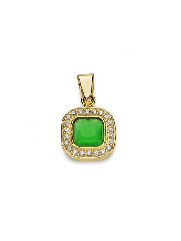 18K COLGANTE PIEDRA VERDE Y CIRCONITA...