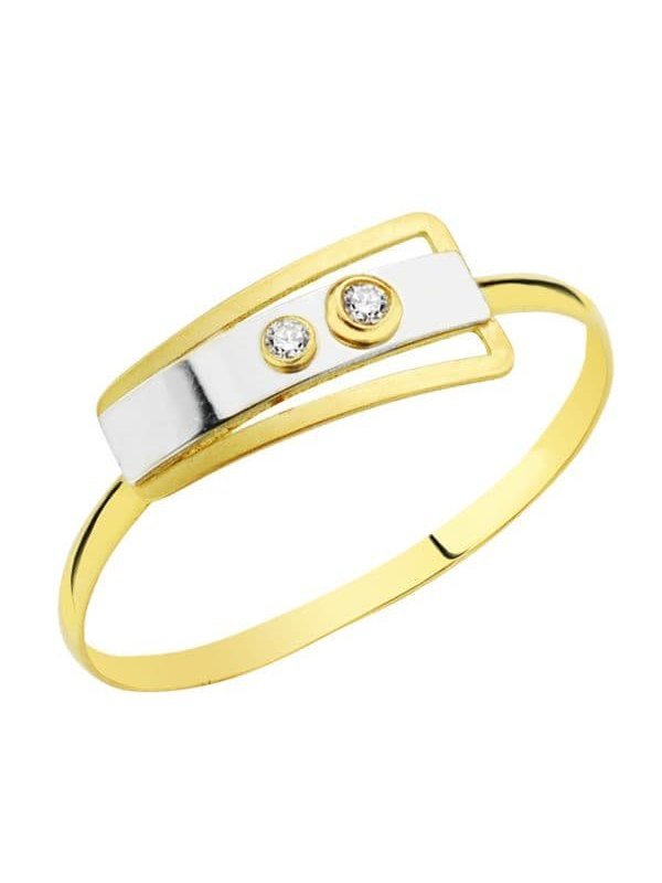 18K SORTIJA BICOLOR CIRCONITAS