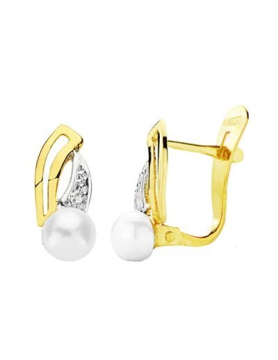 18K PENDIENTES BICOLOR...
