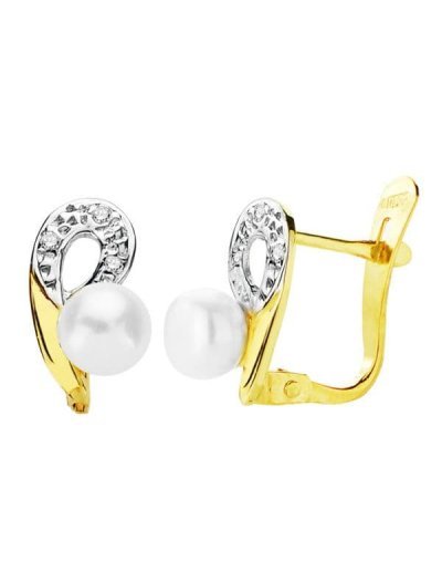 18K PENDIENTES BICOLOR...