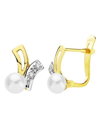 18K PENDIENTES BICOLOR...