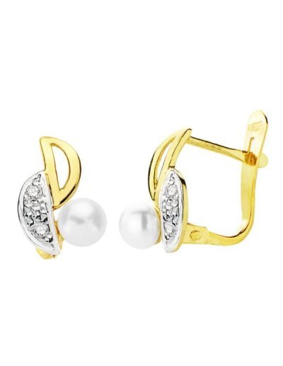 18K PENDIENTES BICOLOR...