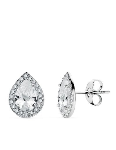 18K PENDIENTES ORO BLANCO...