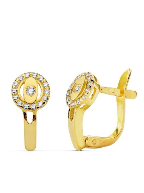18K PENDIENTES CIRCONITAS 12X6 MM