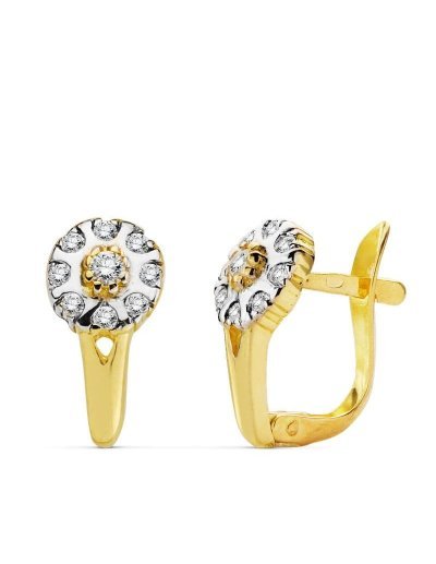 18K PENDIENTES BICOLOR...
