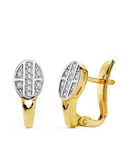 18K PENDIENTES BICOLOR...