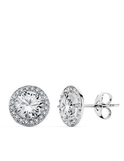 18K PENDIENTES ORO BLANCO...