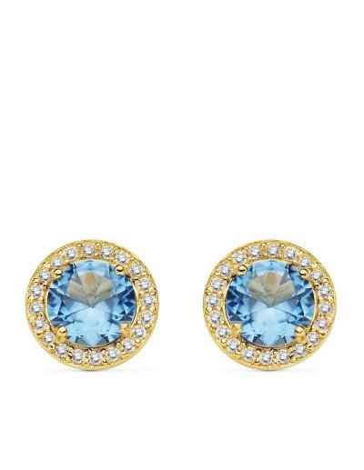 18K PENDIENTES PIEDRA AZUL...