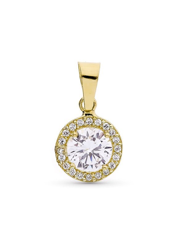 18K COLGANTE ORO AMARILLO REDONDO CON...