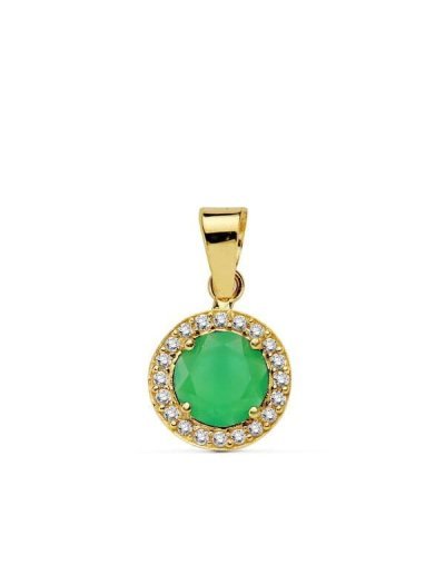 18K COLGANTE PIEDRA VERDE 9...