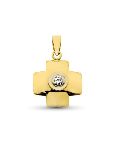 18K CRUZ ORO AMARILLO CON...
