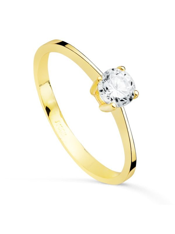 18K SOLITARIO ORO AMARILLO CUATRO...