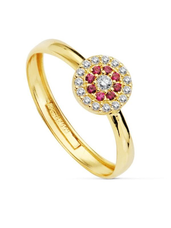 18K SORTIJA ORO AMARILLO PIEDRAS...