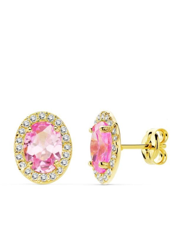 18K PENDIENTES ORO AMARILLO PIEDRA...