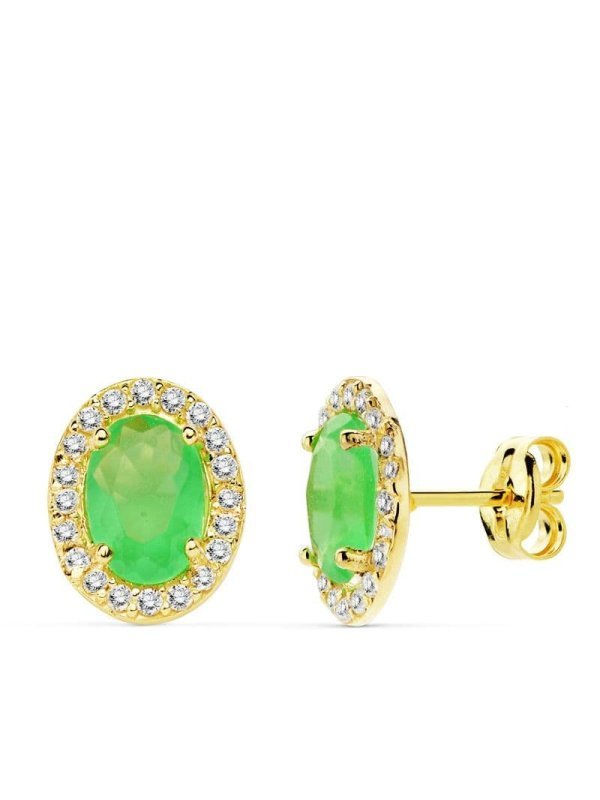 18K PENDIENTES ORO AMARILLO PIEDRA...