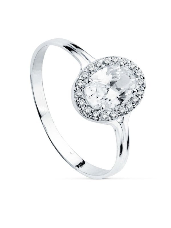 18K SORTIJA ORO BLANCO OVAL...