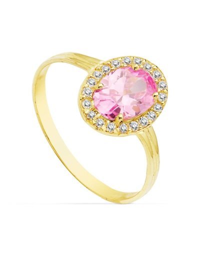18K SORTIJA OVAL P.ROSA...
