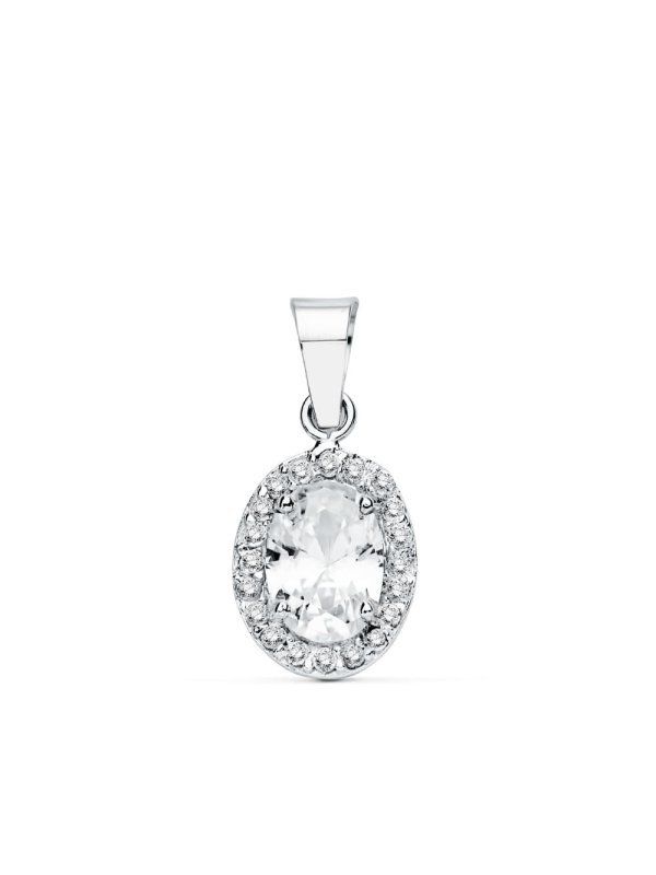 18K COLGANTE ORO BLANCO OVAL...