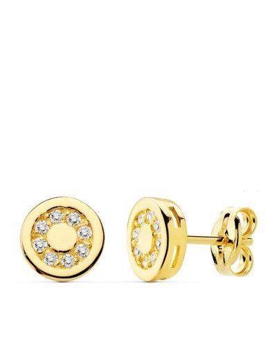18K PENDIENTES REDONDOS...