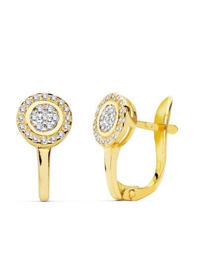 18K PENDIENTES BICOLOR...