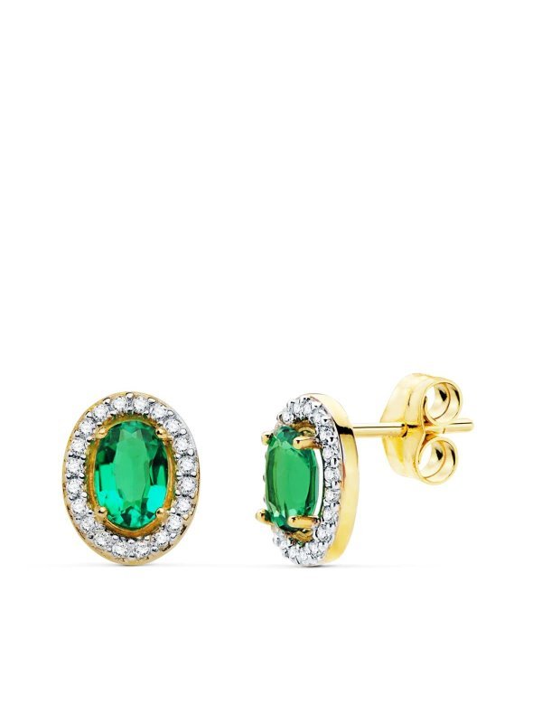 18K PENDIENTES ORO AMARILLO OVAL...