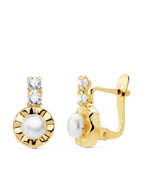 18K PENDIENTES CIRCONITAS 12X7 MM...