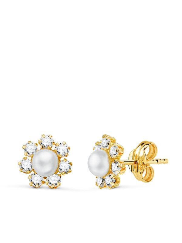 18K PENDIENTES CIRCONITAS 11X8 MM...