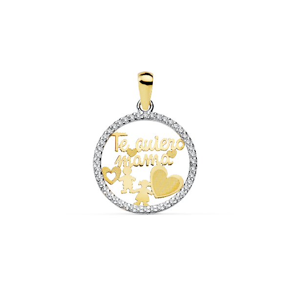 COLGANTE MAMA BICOLOR CIRCONITAS 16 MM.