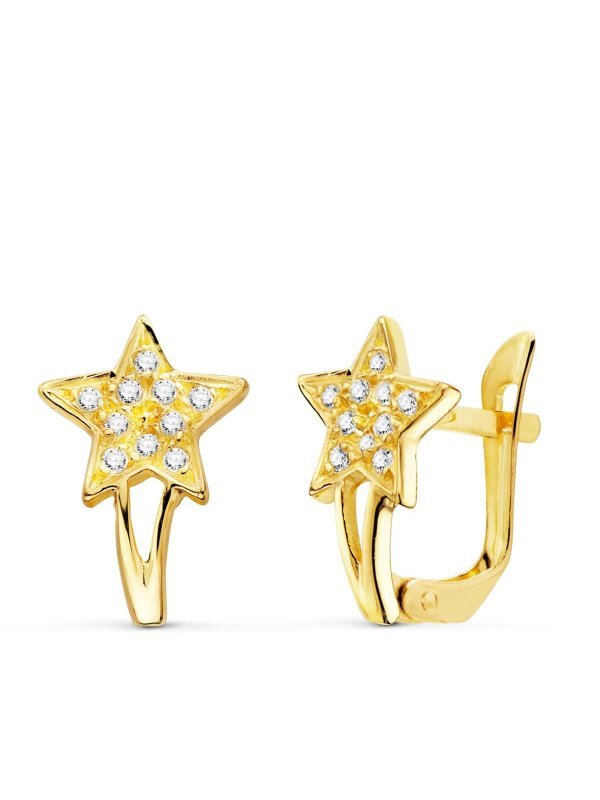 18K PENDIENTES ORO AMARILLO ESTRELLAS...