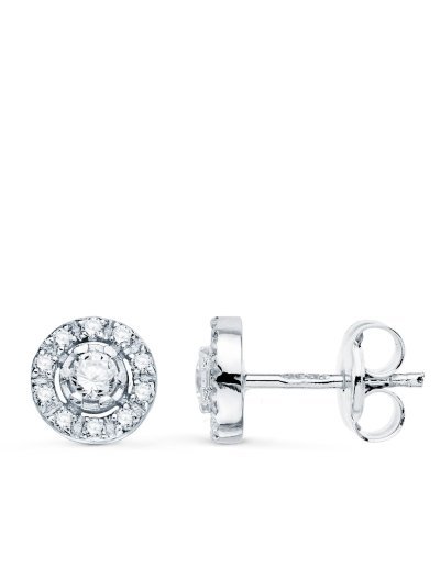 18K PENDIENTES ORO BLANCO...