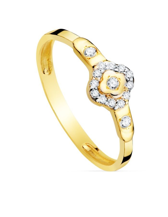 18K SORTIJA ORO BICOLOR ROMBO CON...